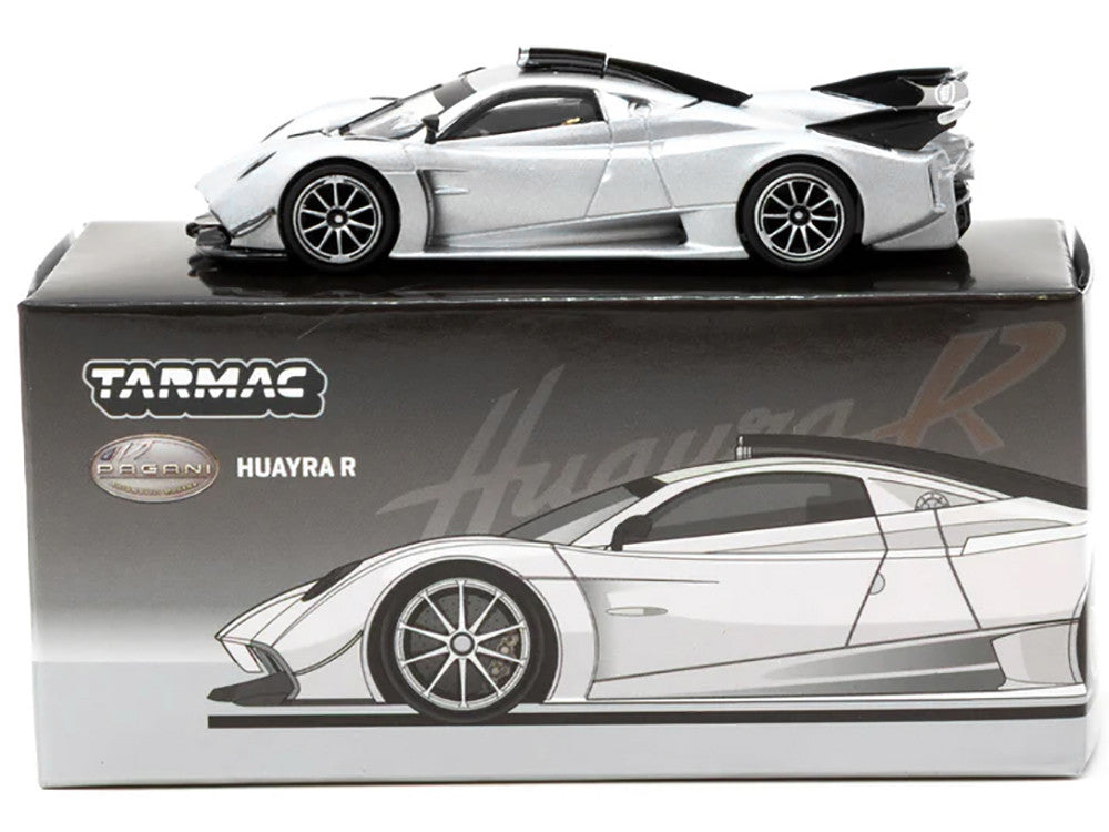 Pagani Huayra R Satin Silver Metallic "Global64" Series 1/64 Diecast Model by Tarmac Works-1