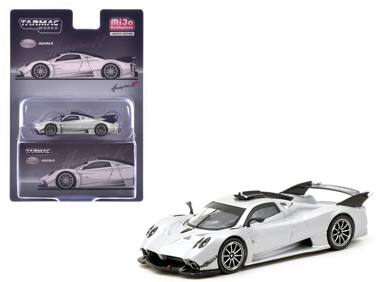Pagani Huayra R Satin Silver Metallic "Global64" Series 1/64 Diecast Model by Tarmac Works-2