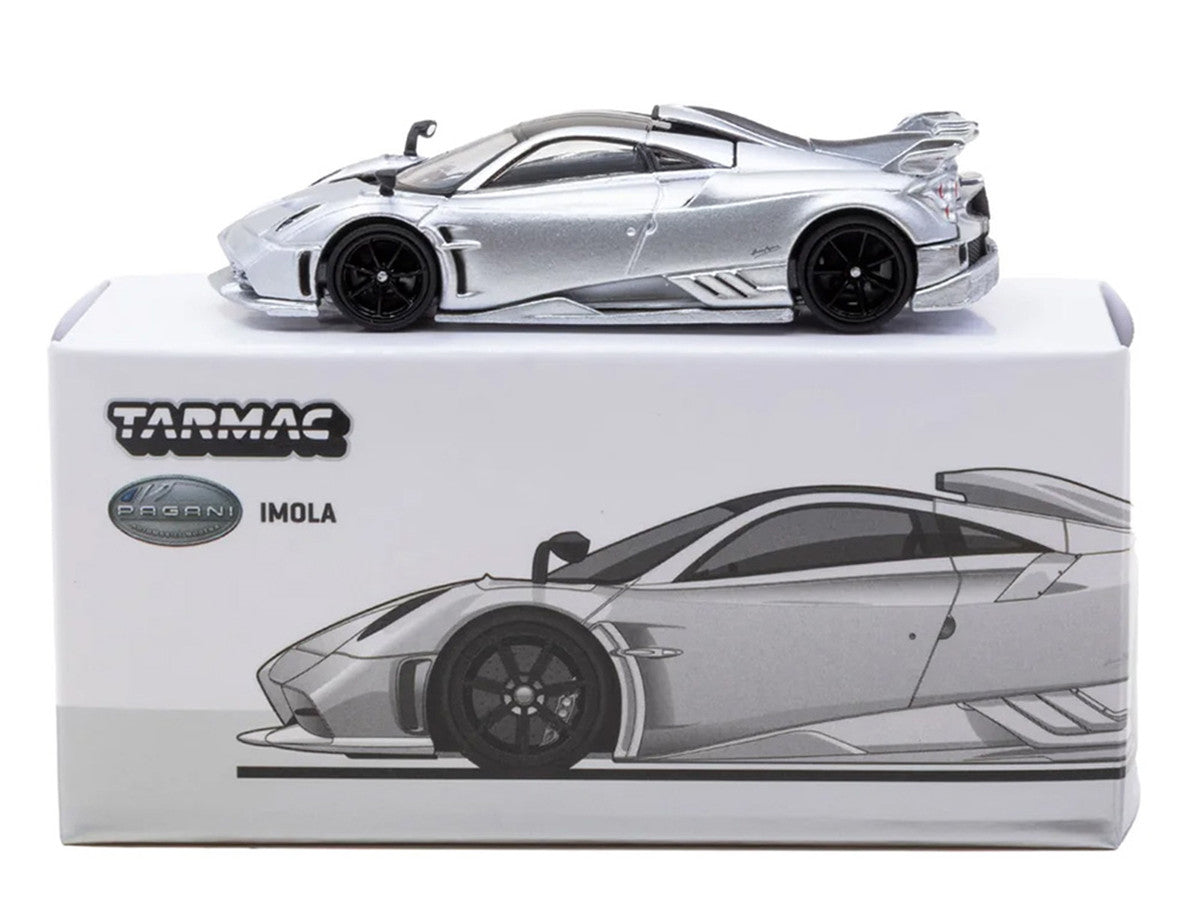 Pagani Imola Matt Silver Metallic with Black Top "Global64" Series 1/64 Diecast Model Car by Tarmac Works Tarmac Works