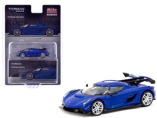 Koenigsegg Jesko Attack Blue Metallic "Global64" Series 1/64 Diecast Model by Tarmac Works Tarmac Works
