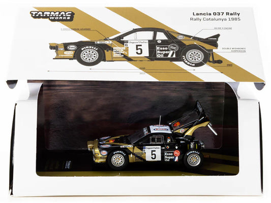 Lancia 037 Rally #5 Fabrizio Tabaton - Luciano Tedeschini Winner "Rally Catalunya" (1985) "Hobby64+" Series 1/64 Diecast Model Car by Tarmac Works Tarmac Works