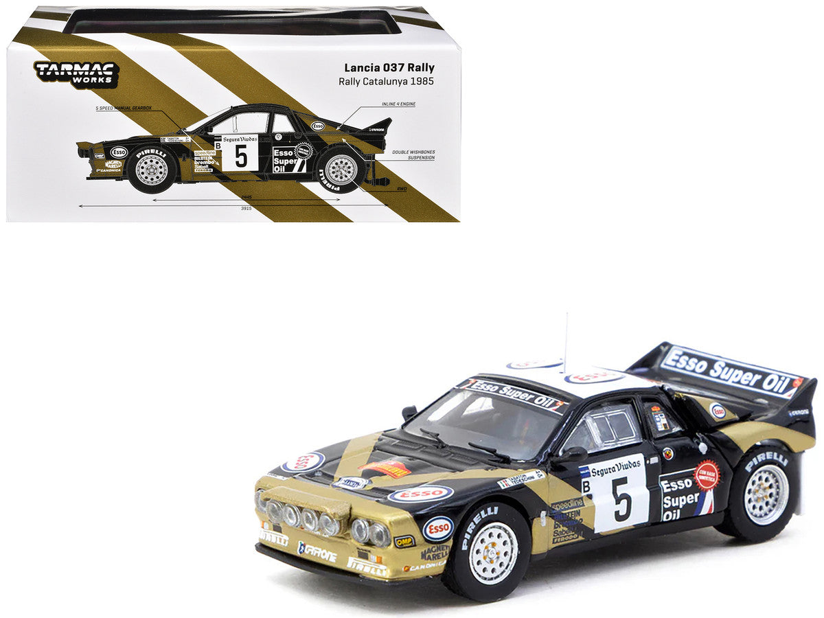 Lancia 037 Rally #5 Fabrizio Tabaton - Luciano Tedeschini Winner "Rally Catalunya" (1985) "Hobby64+" Series 1/64 Diecast Model Car by Tarmac Works Tarmac Works