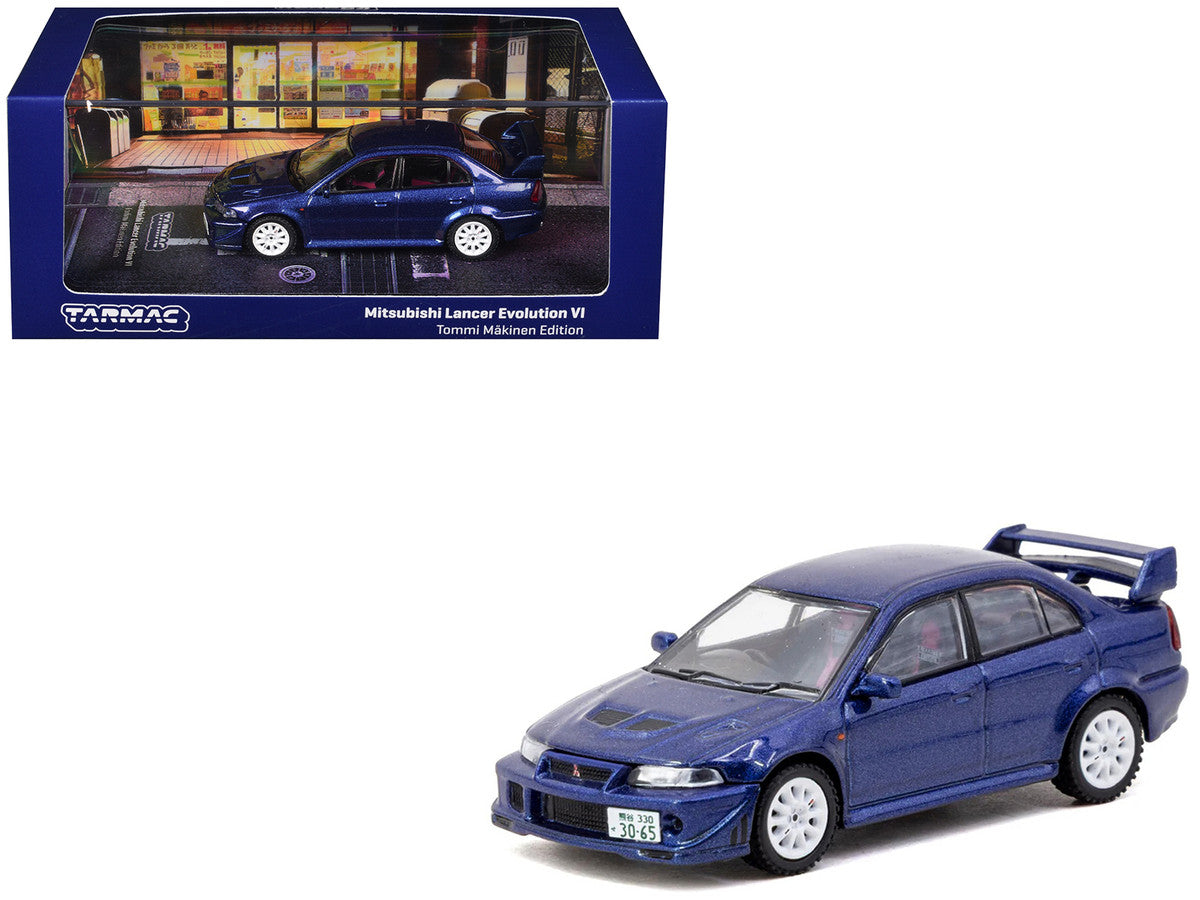 Mitsubishi Lancer Evolution VI RHD (Right Hand Drive) "Tommi Makinen Edition" Blue Metallic "Road64" Series 1/64 Diecast Model by Tarmac Works Tarmac Works