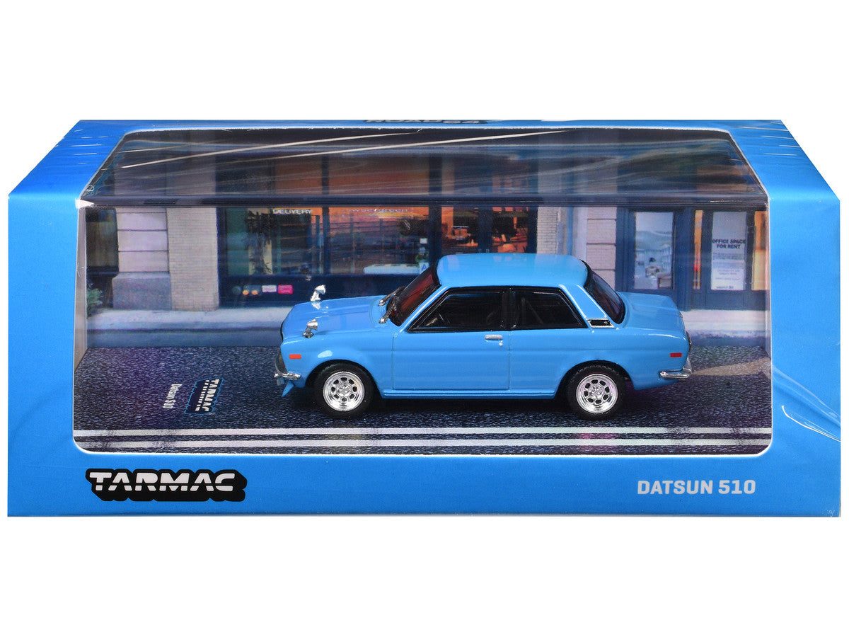 Datsun 510 Light Blue "Road64" Series 1/64 Diecast Model Car by Tarmac Works Tarmac Works