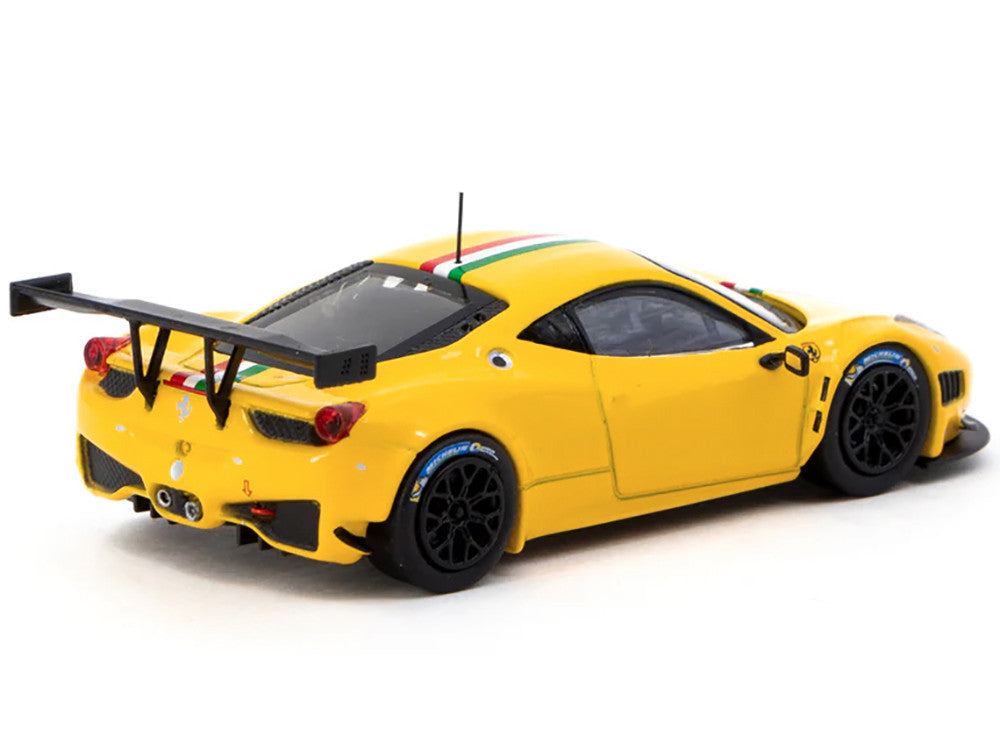 Ferrari 458 Italia GT3 Yellow with Italian Flag Stripes "Road64" Series 1/64 Diecast Model Car by Tarmac Works Tarmac Works
