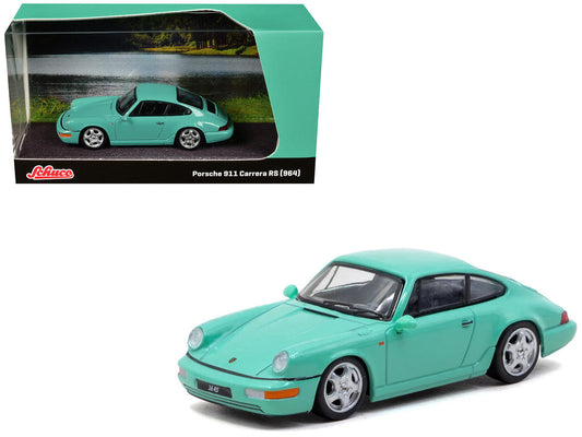 Porsche 911 Carrera RS (964) Mint Green "Collab64" Series 1/64 Diecast Model Car by Schuco & Tarmac Works Schuco