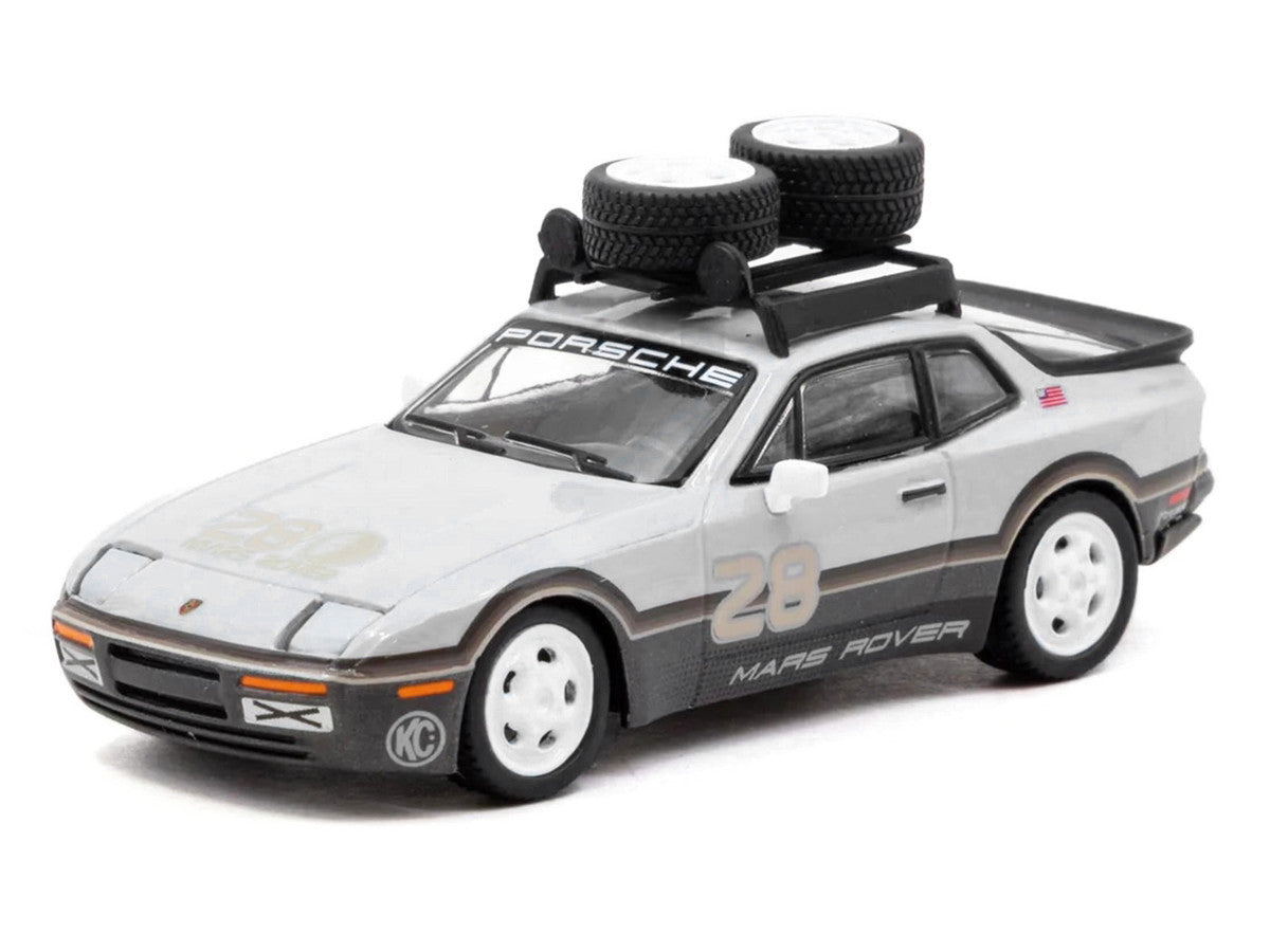Porsche "GRAMS28 Mars Rover" 944 #28 Gray and Brown with Roof Rack "Collab64" Series 1/64 Diecast Model Car by Schuco & Tarmac Works Schuco