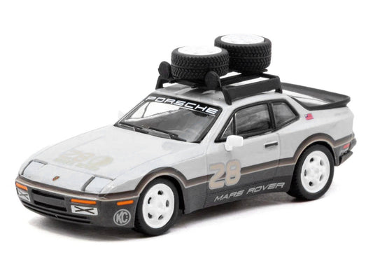 Porsche "GRAMS28 Mars Rover" 944 #28 Gray and Brown with Roof Rack "Collab64" Series 1/64 Diecast Model Car by Schuco & Tarmac Works Schuco