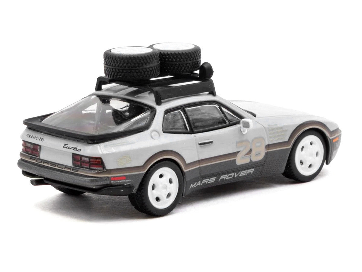 Porsche "GRAMS28 Mars Rover" 944 #28 Gray and Brown with Roof Rack "Collab64" Series 1/64 Diecast Model Car by Schuco & Tarmac Works Schuco