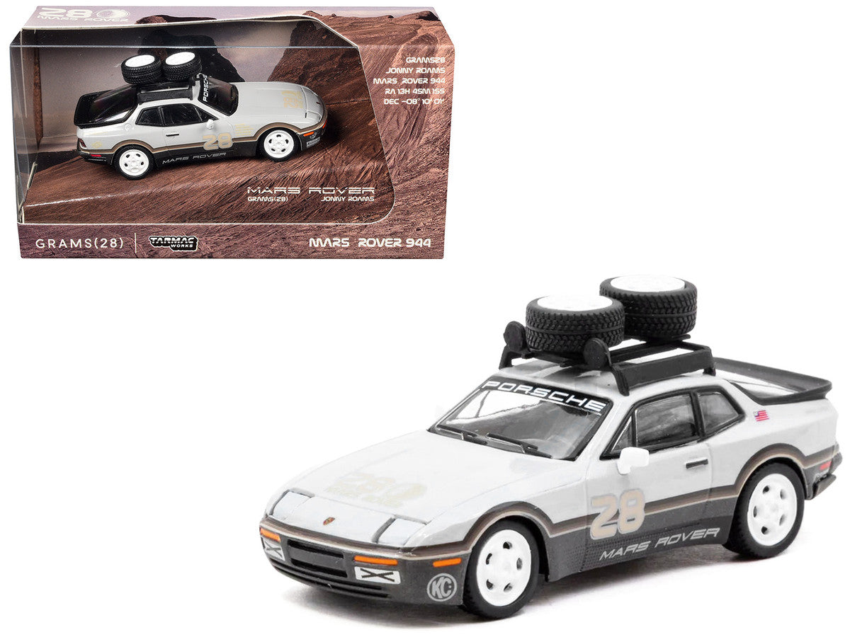Porsche "GRAMS28 Mars Rover" 944 #28 Gray and Brown with Roof Rack "Collab64" Series 1/64 Diecast Model Car by Schuco & Tarmac Works Schuco