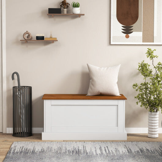 Large Storage Chest with Safety Metal Hinge-off white W2B