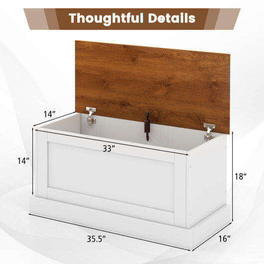 Large Storage Chest with Safety Metal Hinge-off white W2B