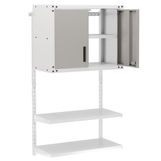 Metal Wall Cabinet with Lock and 3 Adjustable Shelves W2B