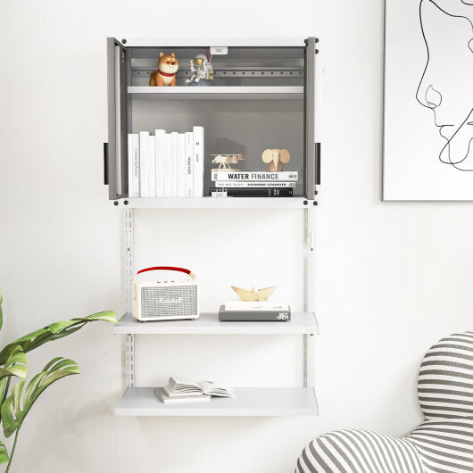 Metal Wall Cabinet with Lock and 3 Adjustable Shelves W2B