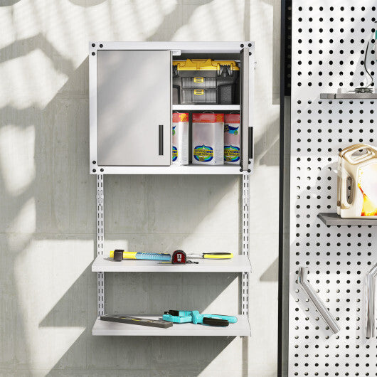 Metal Wall Cabinet with Lock and 3 Adjustable Shelves W2B