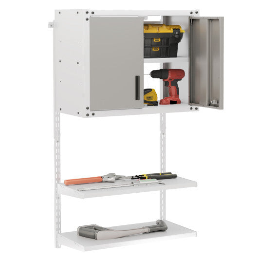 Metal Wall Cabinet with Lock and 3 Adjustable Shelves W2B