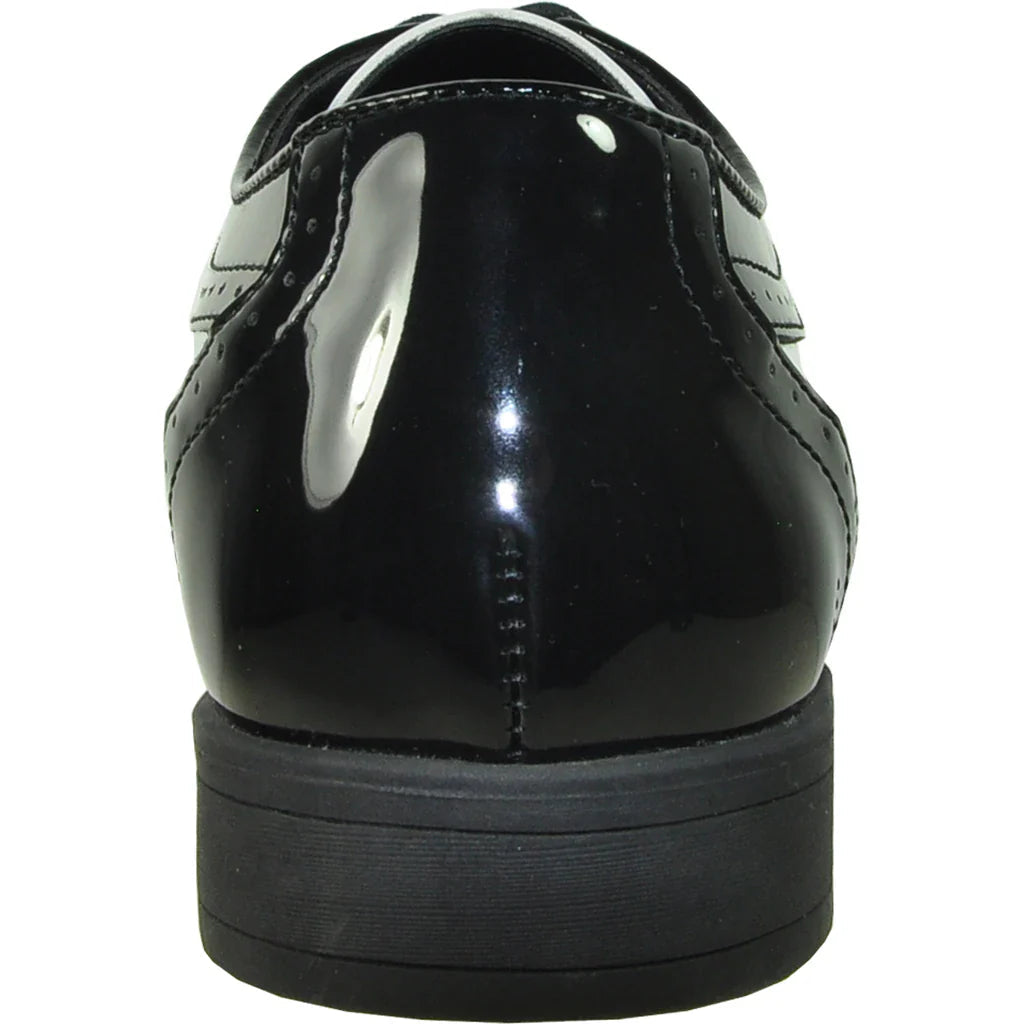 "Telford" Black and White Vangelo Tuxedo Shoes Tux-USA
