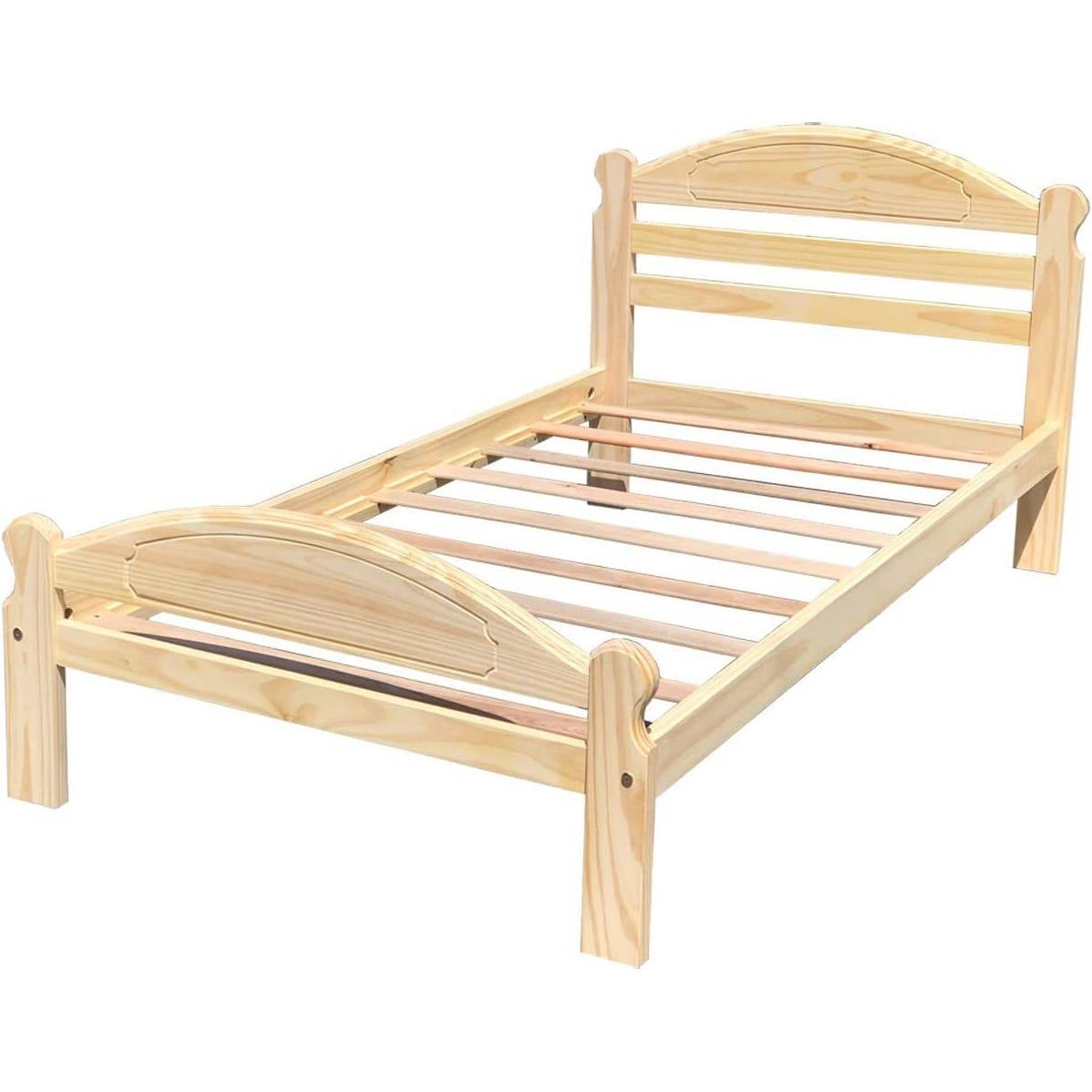 Twin Unfinished Solid Pine Wood Platform Bed Frame with Headboard and Footboard HomePacific
