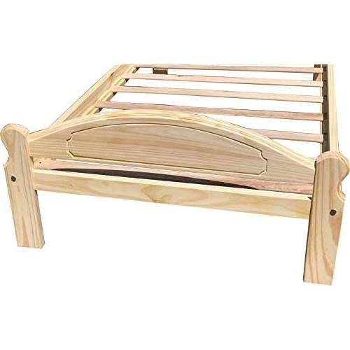 Twin Unfinished Solid Pine Wood Platform Bed Frame with Headboard and Footboard HomePacific