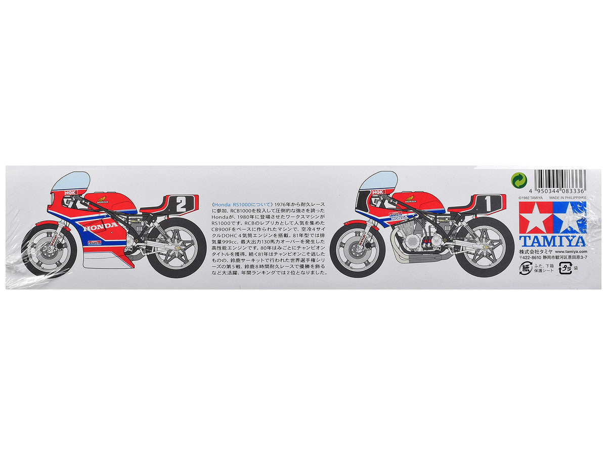 Model Kit Honda RS1000 Endurance Racer Motorcycle 1/12 Scale Model by Tamiya Tamiya