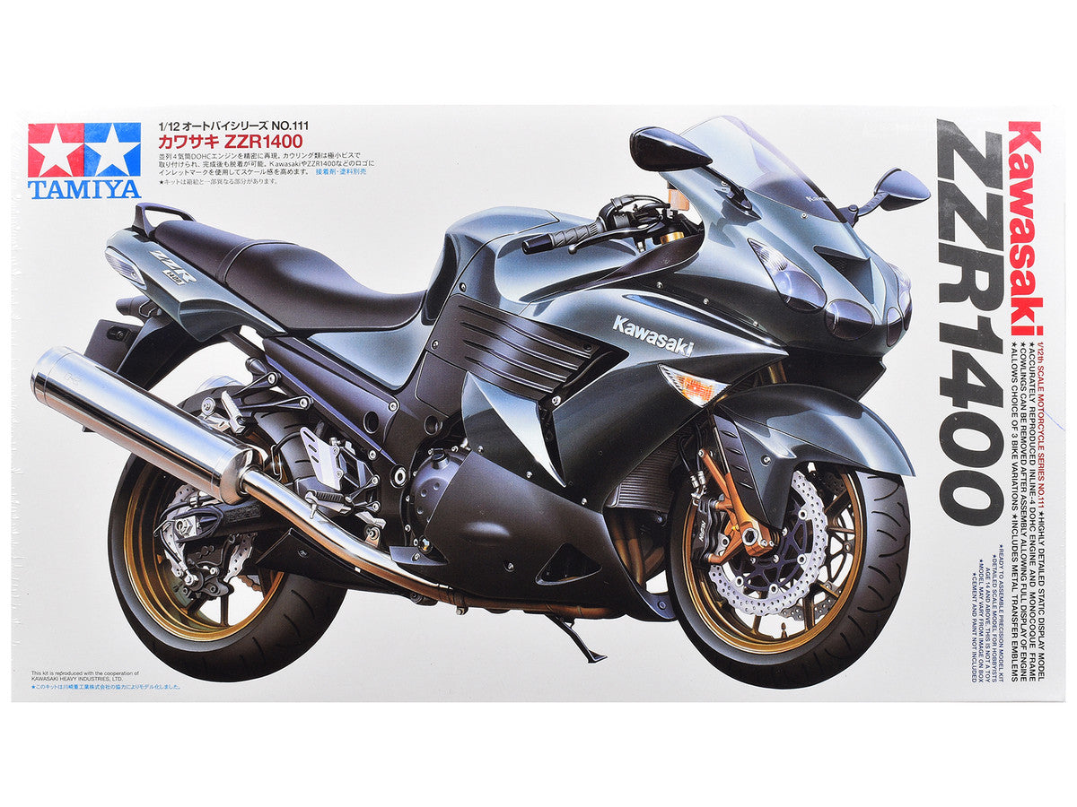 Model Kit Kawasaki ZZR 1400 Motorcycle 1/12 Scale Model by Tamiya Tamiya