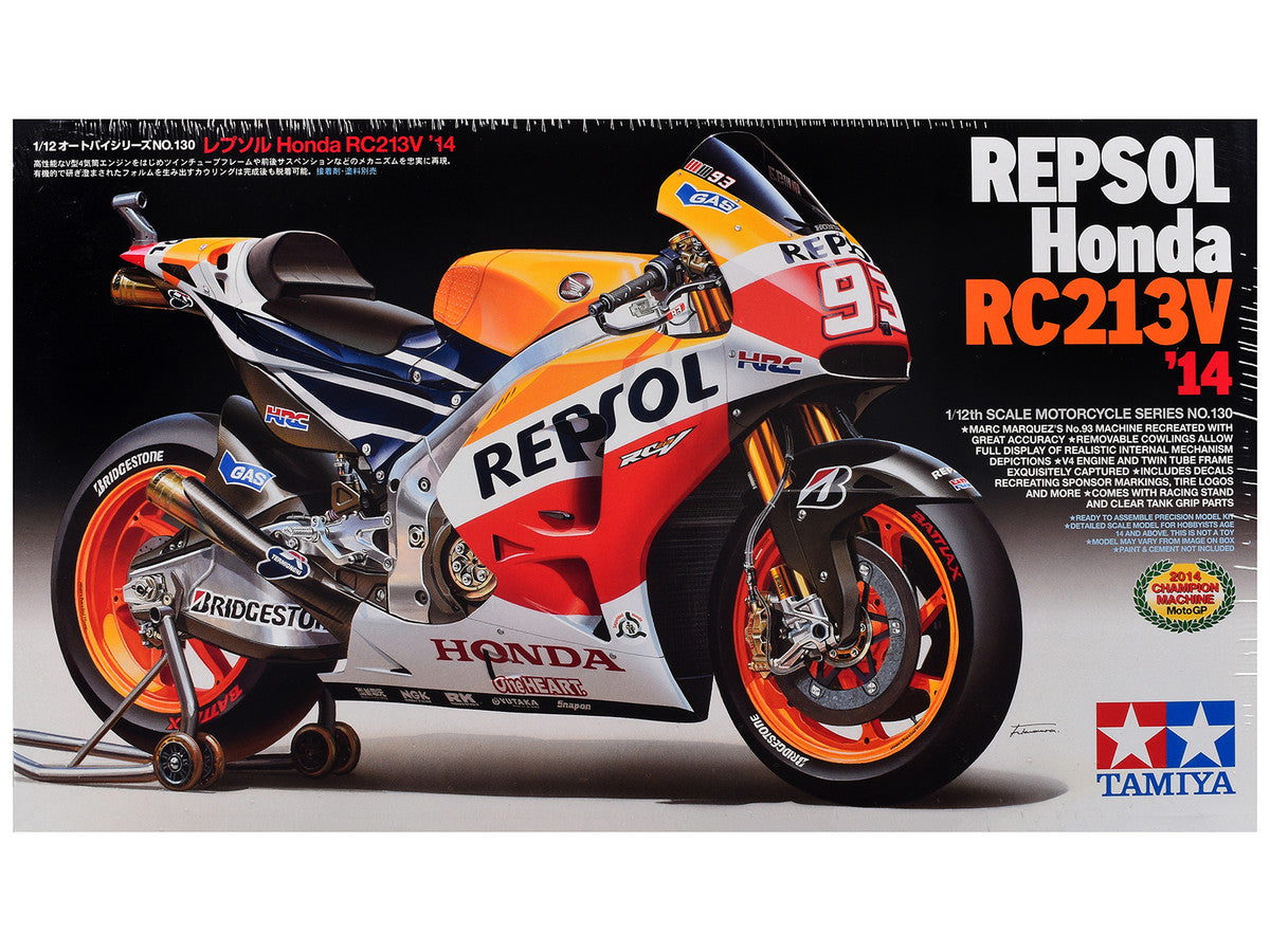 Model Kit Honda RC213V Motorcycle #93 Marc Marquez "Repsol Honda" Winner "Moto GP Championship" (2014) 1/12 Scale Model by Tamiya Tamiya