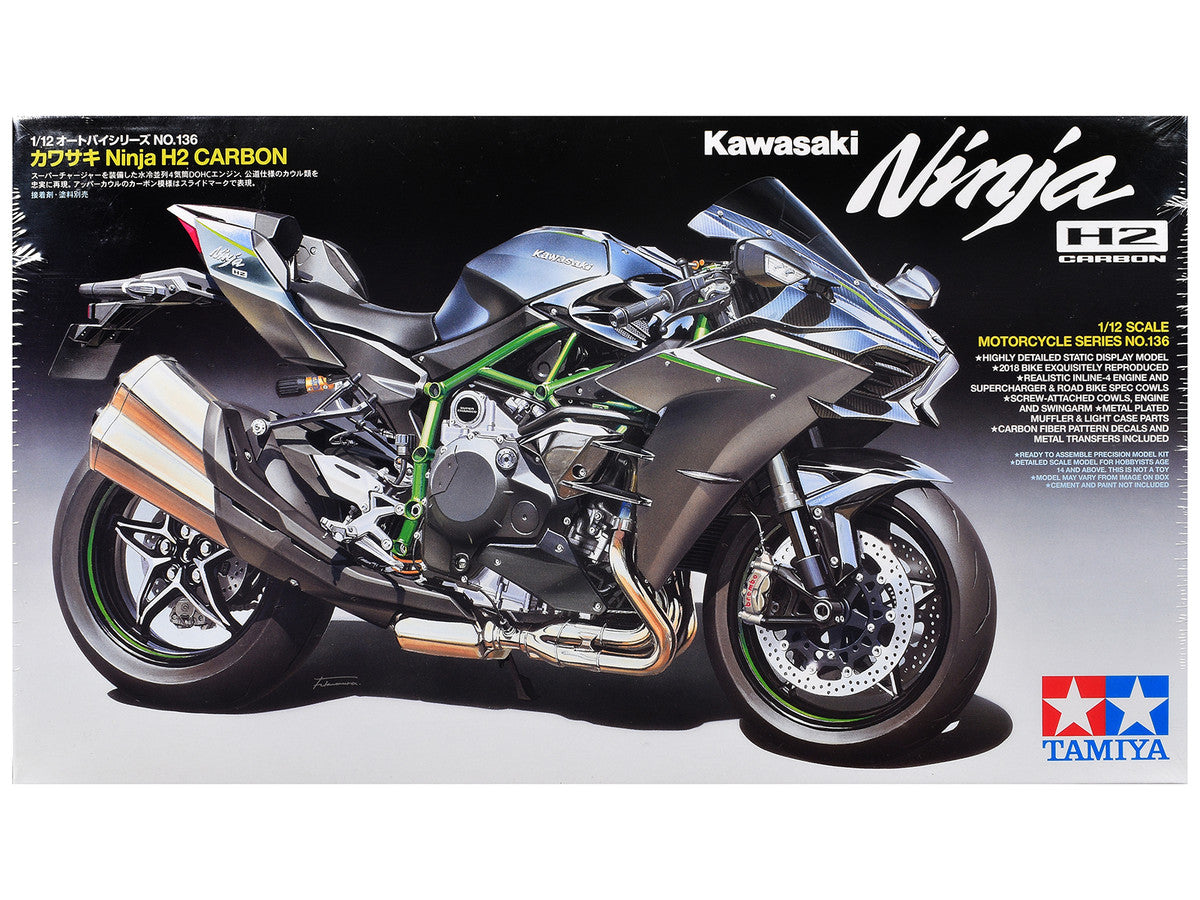 Model Kit Kawasaki Ninja H2 Carbon Motorcycle 1/12 Scale Model by Tamiya Tamiya