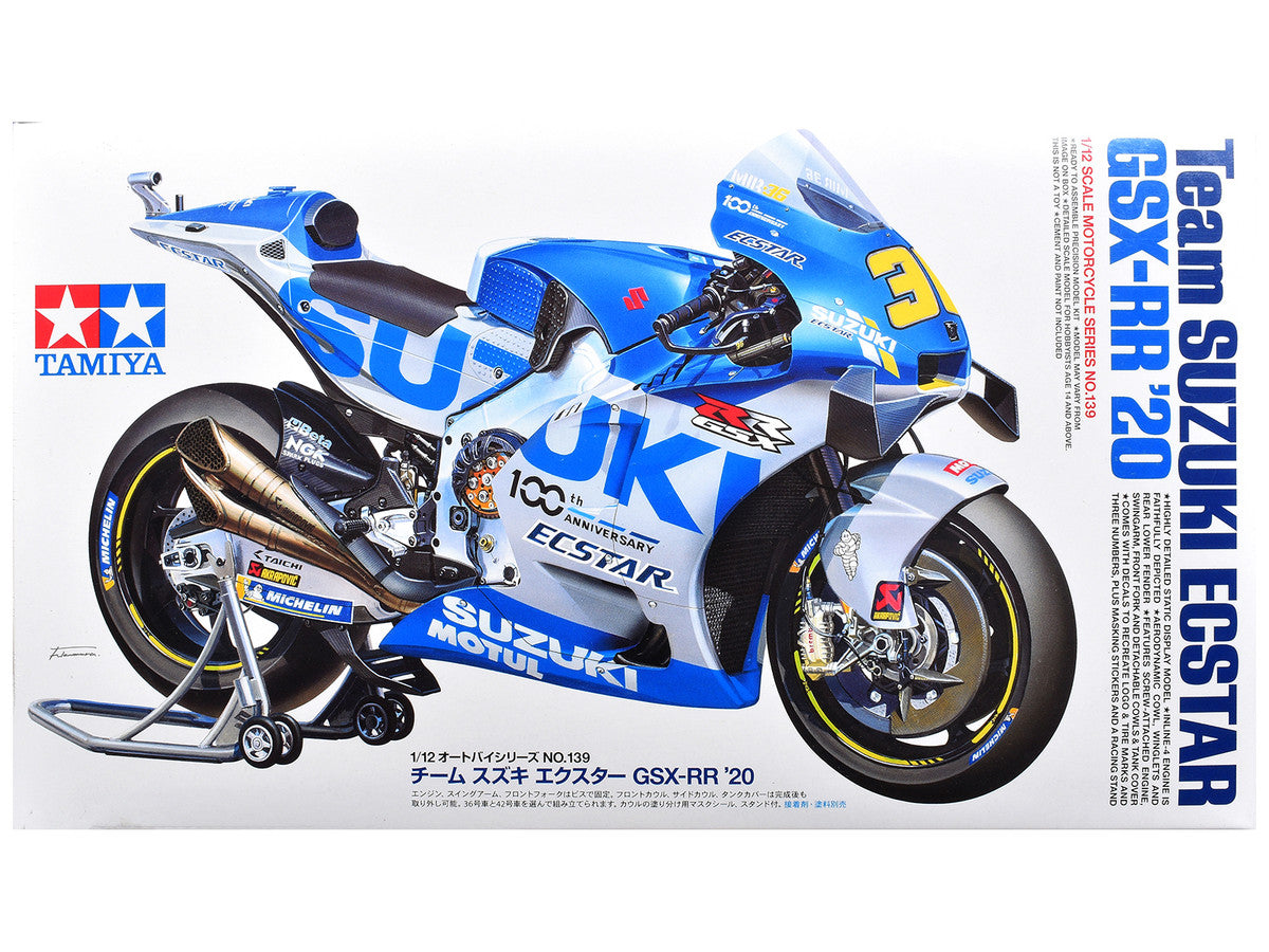 Model Kit Suzuki GSX-RR "Team Suzuki Ecstar" (2020) Motorcycle 1/12 Scale Model by Tamiya Tamiya