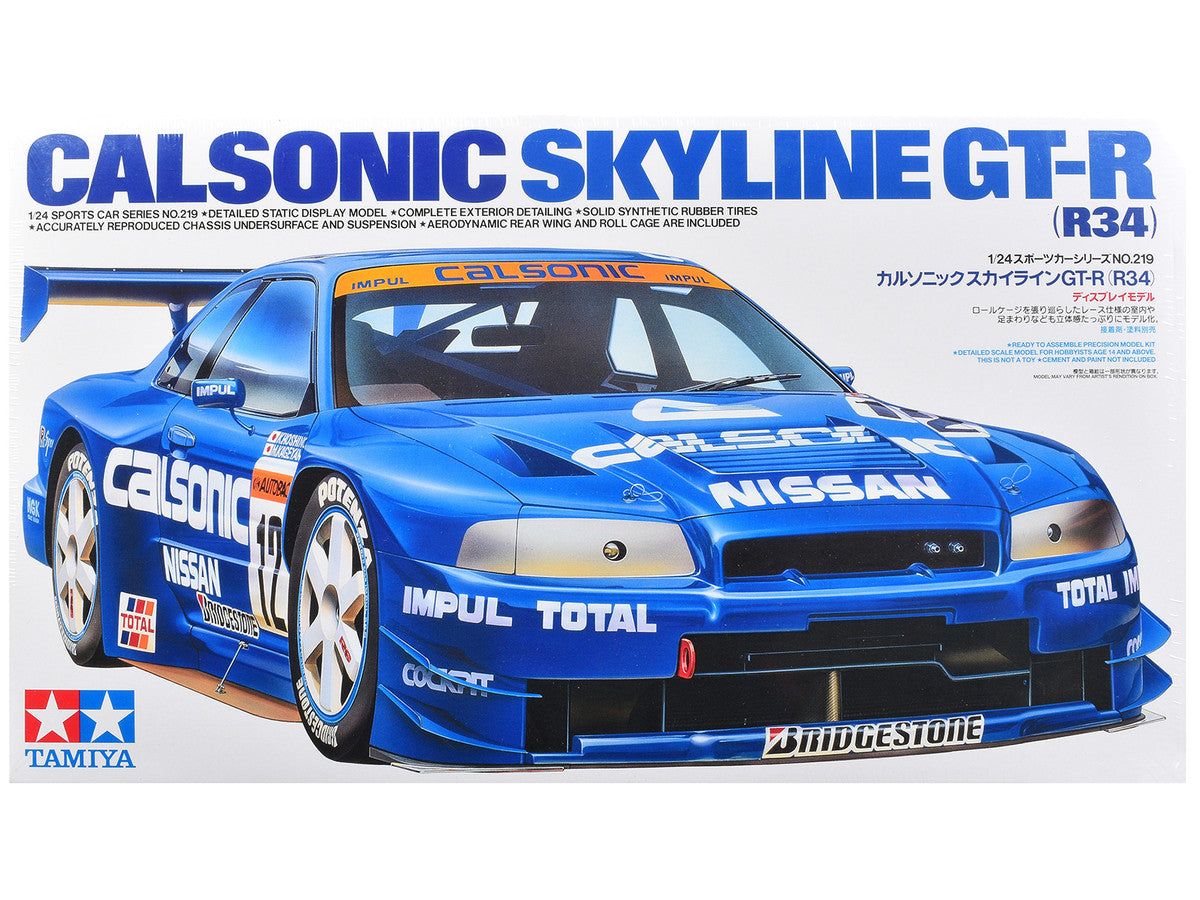 Model Kit Nissan Skyline GT-R (R34) "Calsonic" 1/24 Scale Model by Tamiya Tamiya
