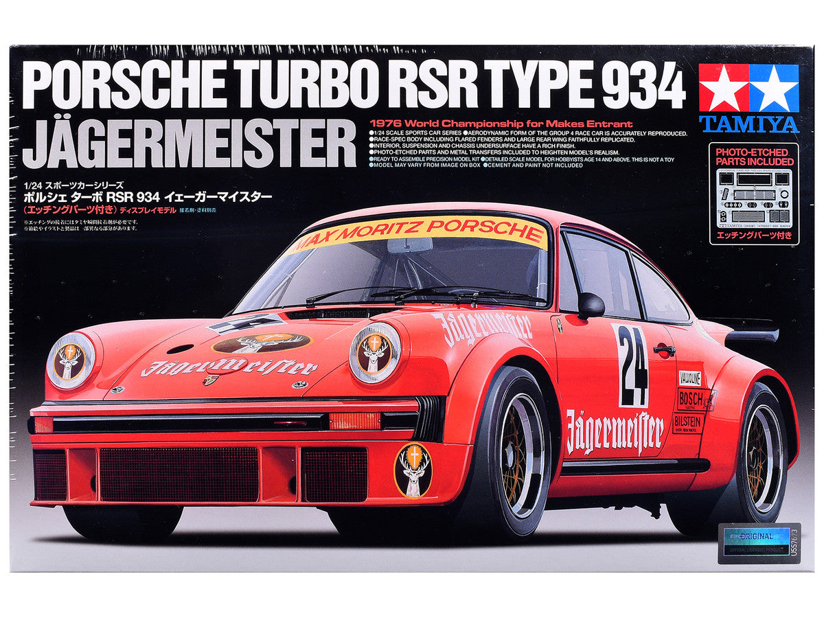 Model Kit Porsche Turbo RSR Type 934 "Jagermeister" 1/24 Scale Model by Tamiya Tamiya