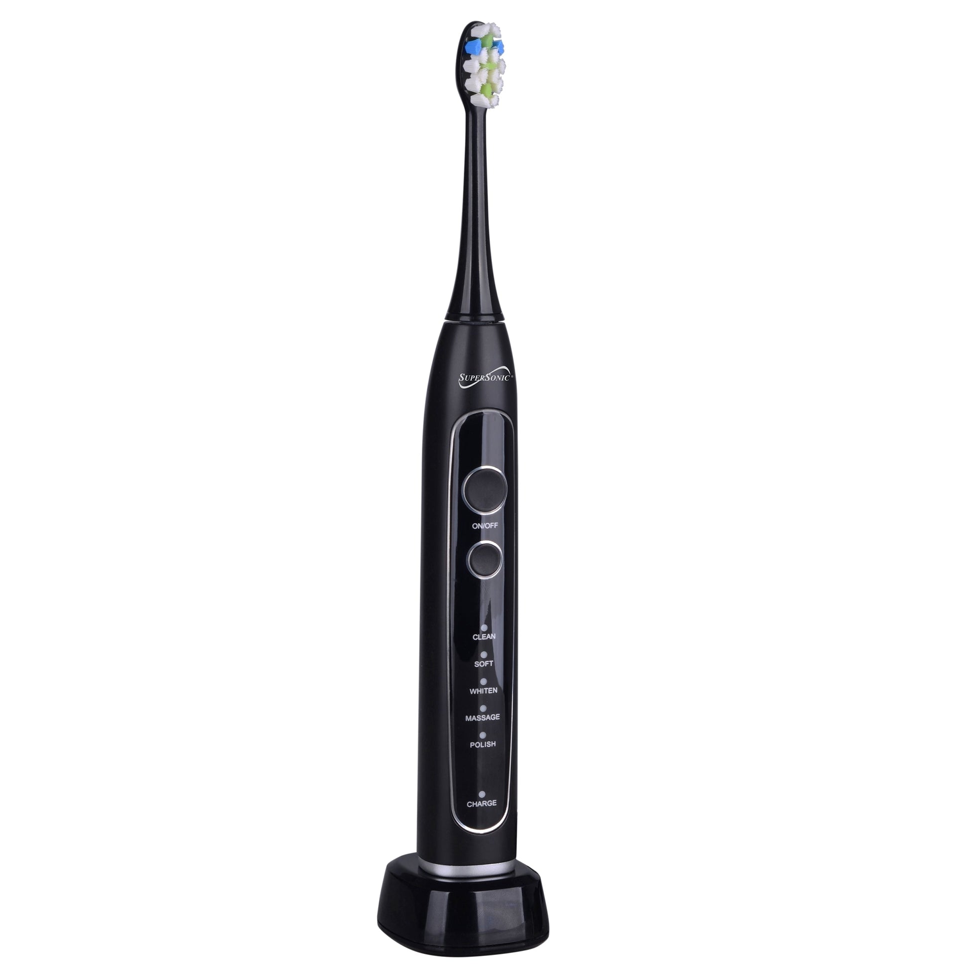 SuperSonic Sonic Zoom Advance Wireless Rechargeable Toothbrush in Black W2B