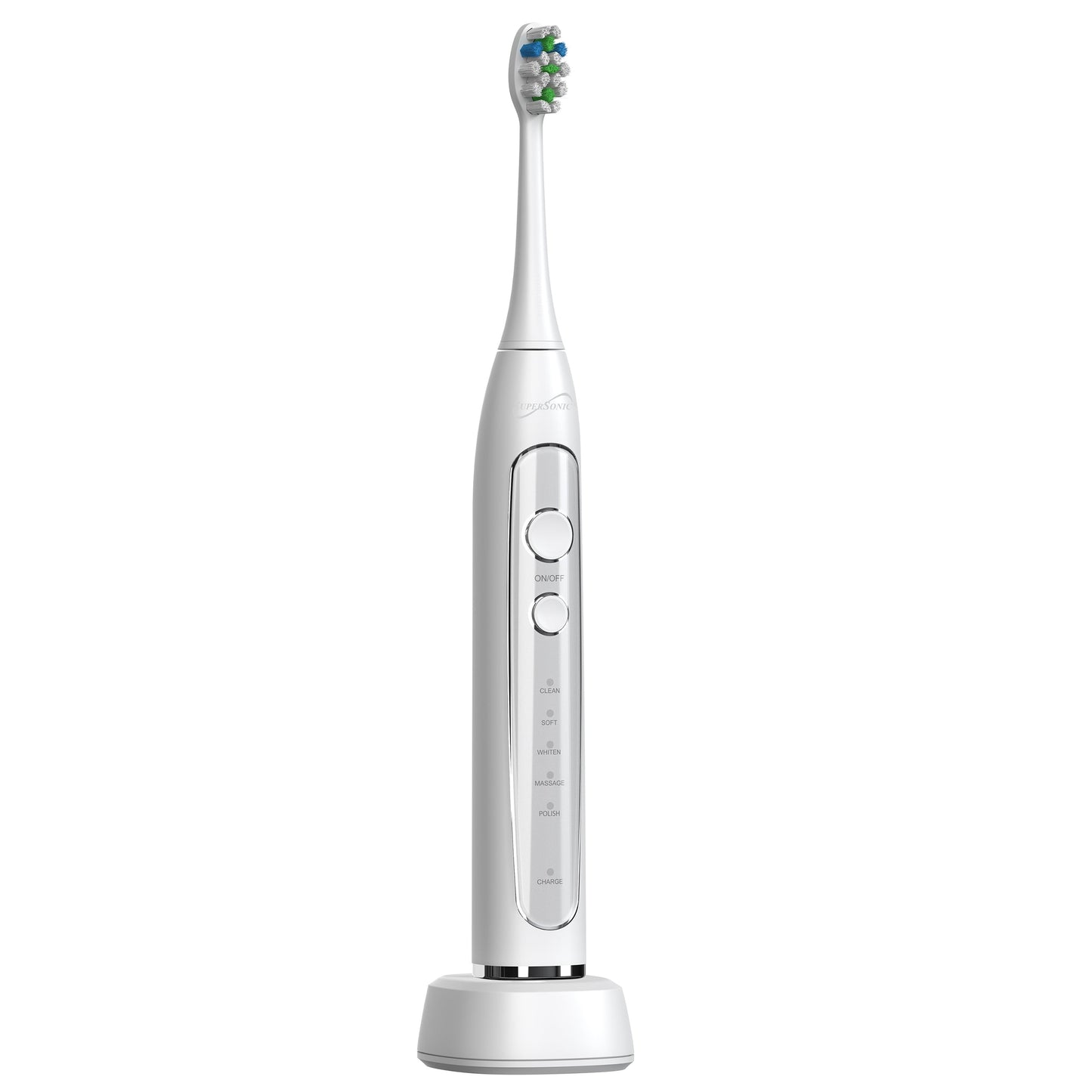 SuperSonic Sonic Zoom Advance Wireless Rechargeable Toothbrush in White W2B