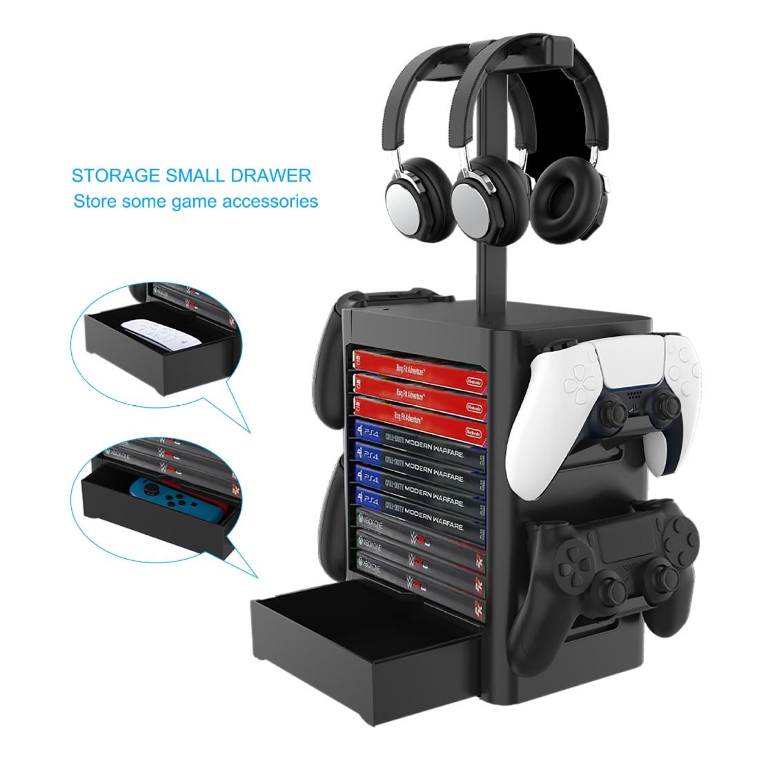 NNEIDS Ps5 / Xsx Game Disc & Headphone Storage Rack NNEIDS