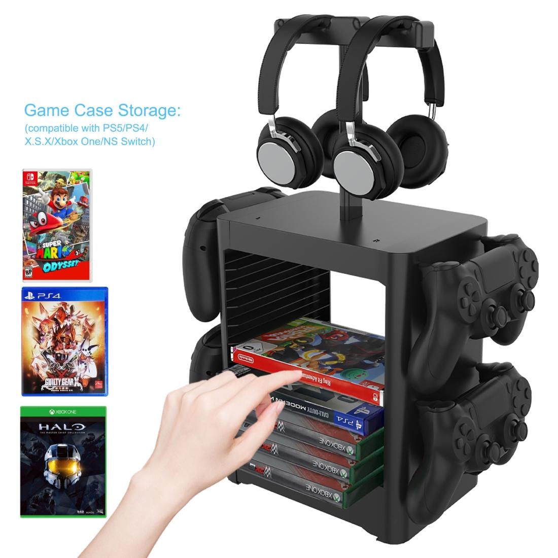 NNEIDS Ps5 / Xsx Game Disc & Headphone Storage Rack NNEIDS