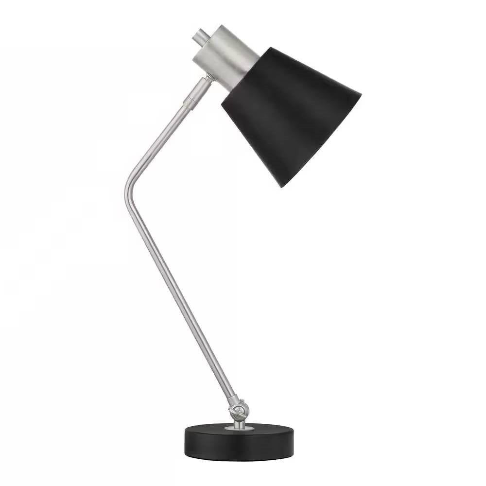 Simple Modern Metal Desk Light Table Lamp with Black Shade and Adjustable Tilt FastFurnishings