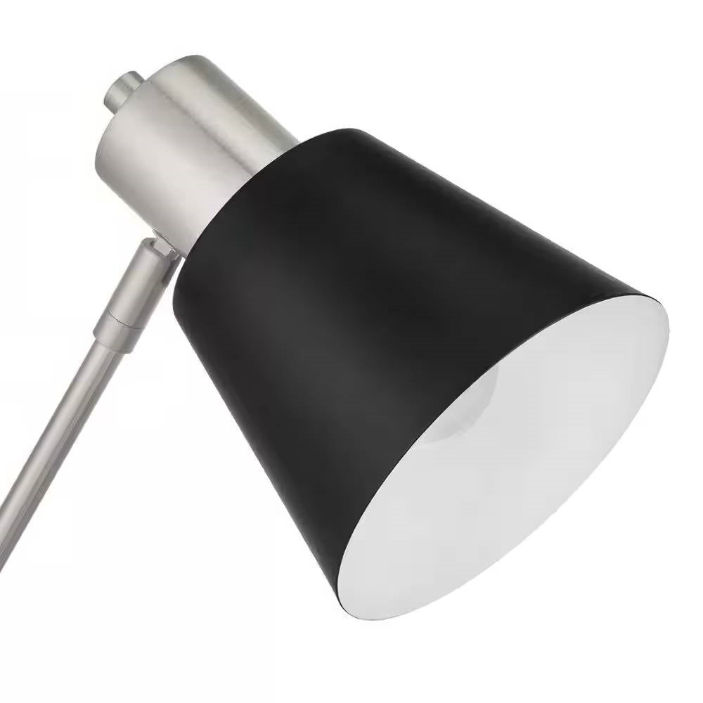 Simple Modern Metal Desk Light Table Lamp with Black Shade and Adjustable Tilt FastFurnishings