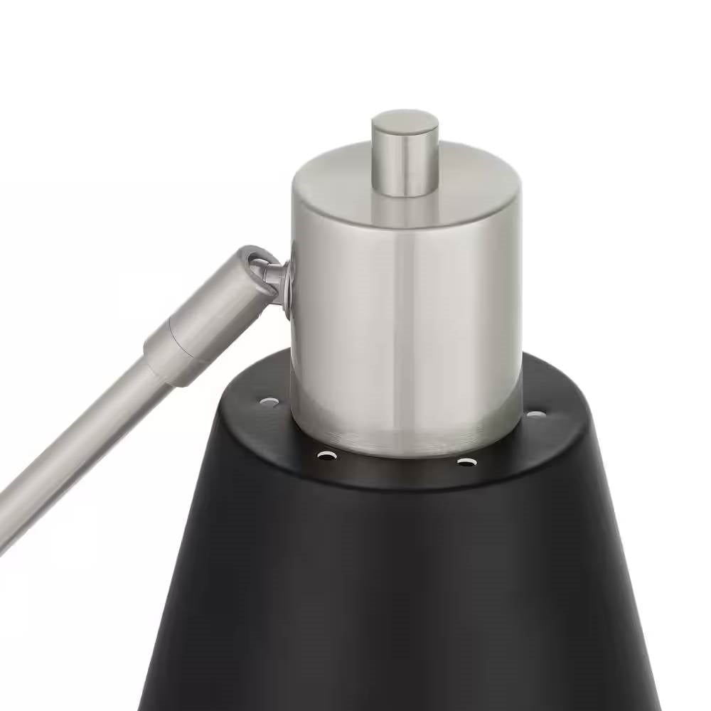 Simple Modern Metal Desk Light Table Lamp with Black Shade and Adjustable Tilt FastFurnishings