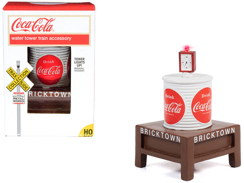 "Coca-Cola" Water Tower with Light "Bricktown" for 1/87 (HO) Scale Models by Classic Metal Works Classic Metal Works