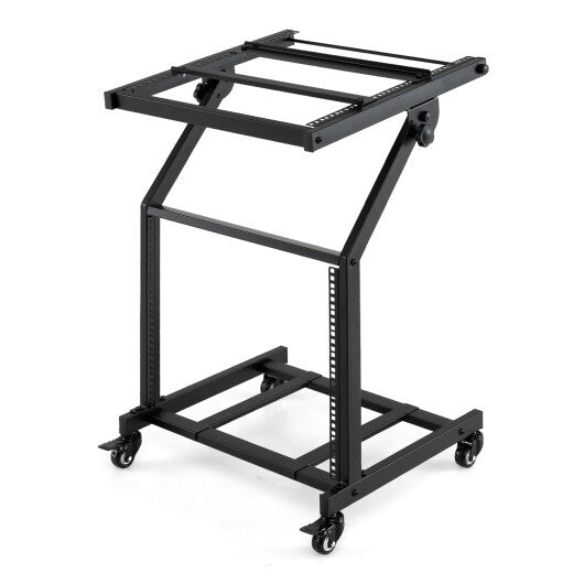 2 Layer Professional Audio Rack Mount with Adjustable Crossbars W2B