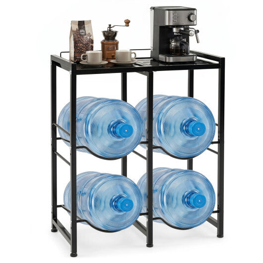 5 Gallon Water Jug Holder for 4 Bottles-Black W2B