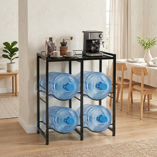 5 Gallon Water Jug Holder for 4 Bottles-Black W2B