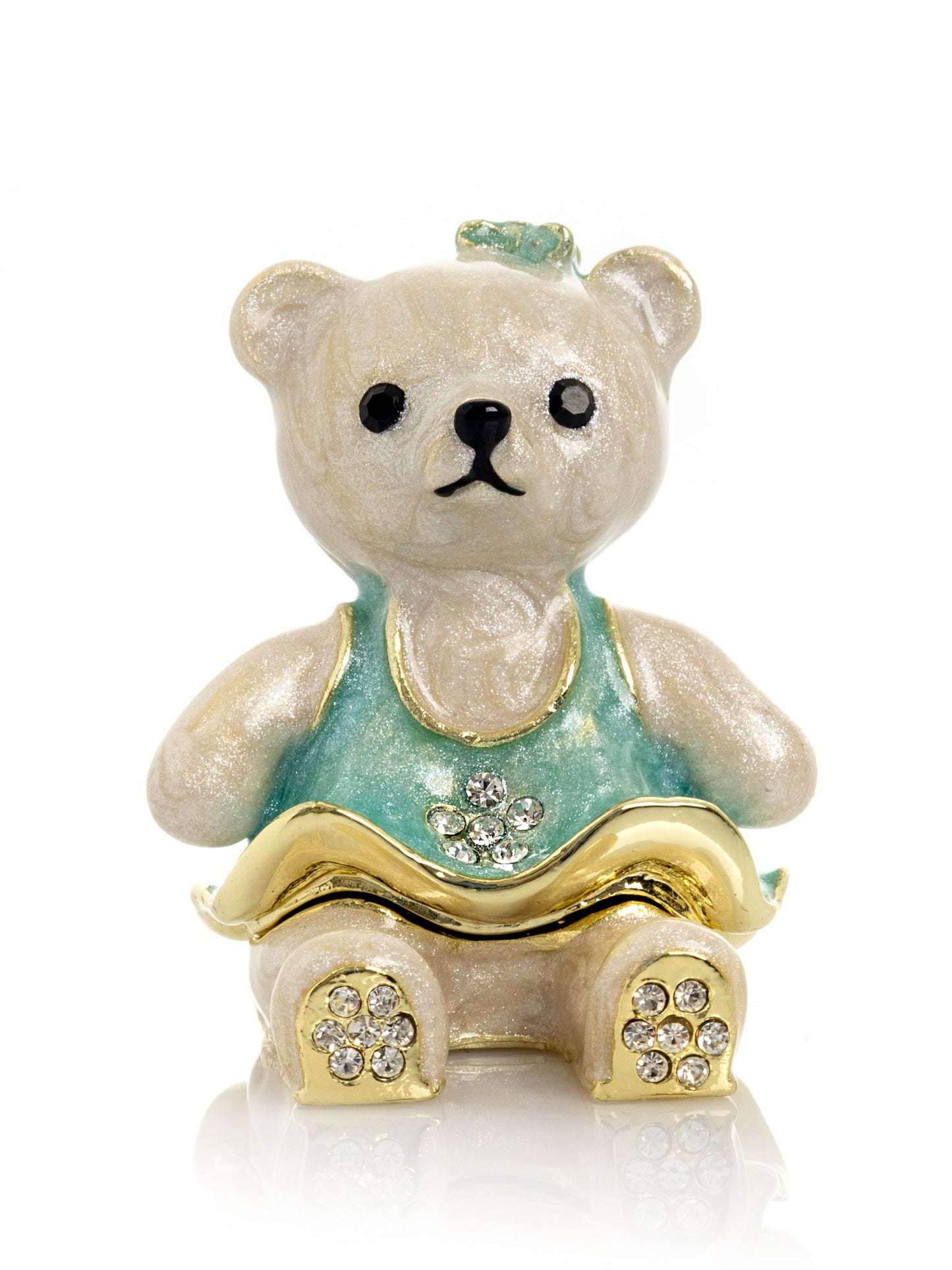 Teddy Bear with Turquoise Dress-1