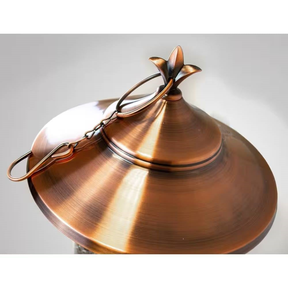 Large Copper Bird Feeder with 3 Tubes and 9 Feeding Ports FastFurnishings