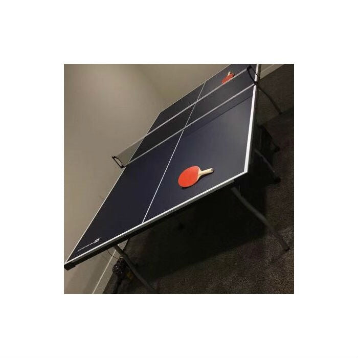 Official Tournament Grade Blue Foldable Indoor Table Tennis Table with Paddles and Balls FastFurnishings