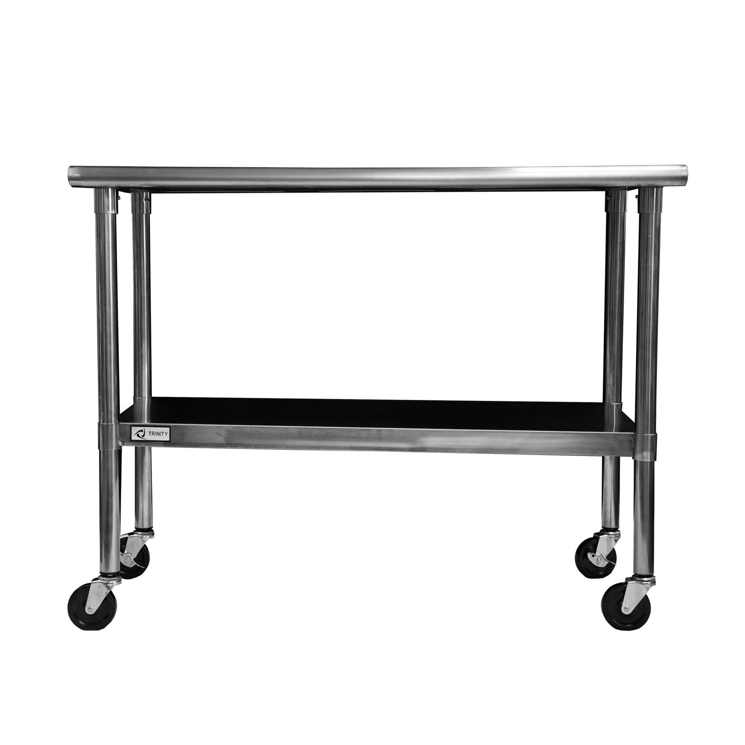 2ft x 4ft Stainless Steel Top Kitchen Prep Table with Locking Casters Wheels FastFurnishings