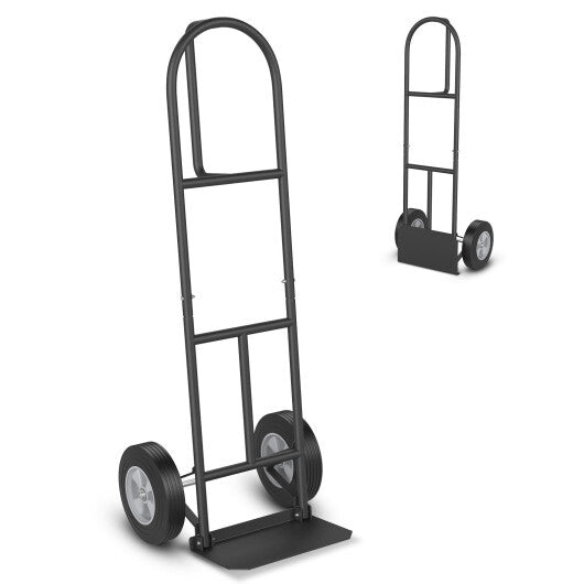 P-Handle Sack Truck with 10 Inch Wheels and Foldable Load Area-Red W2B