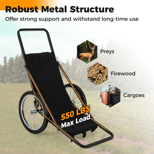 550 LBS Folding Deer Game Cart with Polyester Liner for Hunting W2B