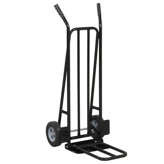 Heavy Duty Hand Truck Dolly with Dual Foldable Nose Plates-Red W2B