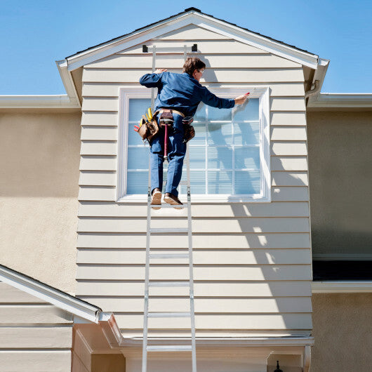 15 Feet Folding Aluminum Ladder with Safe Locking Hinge W2B