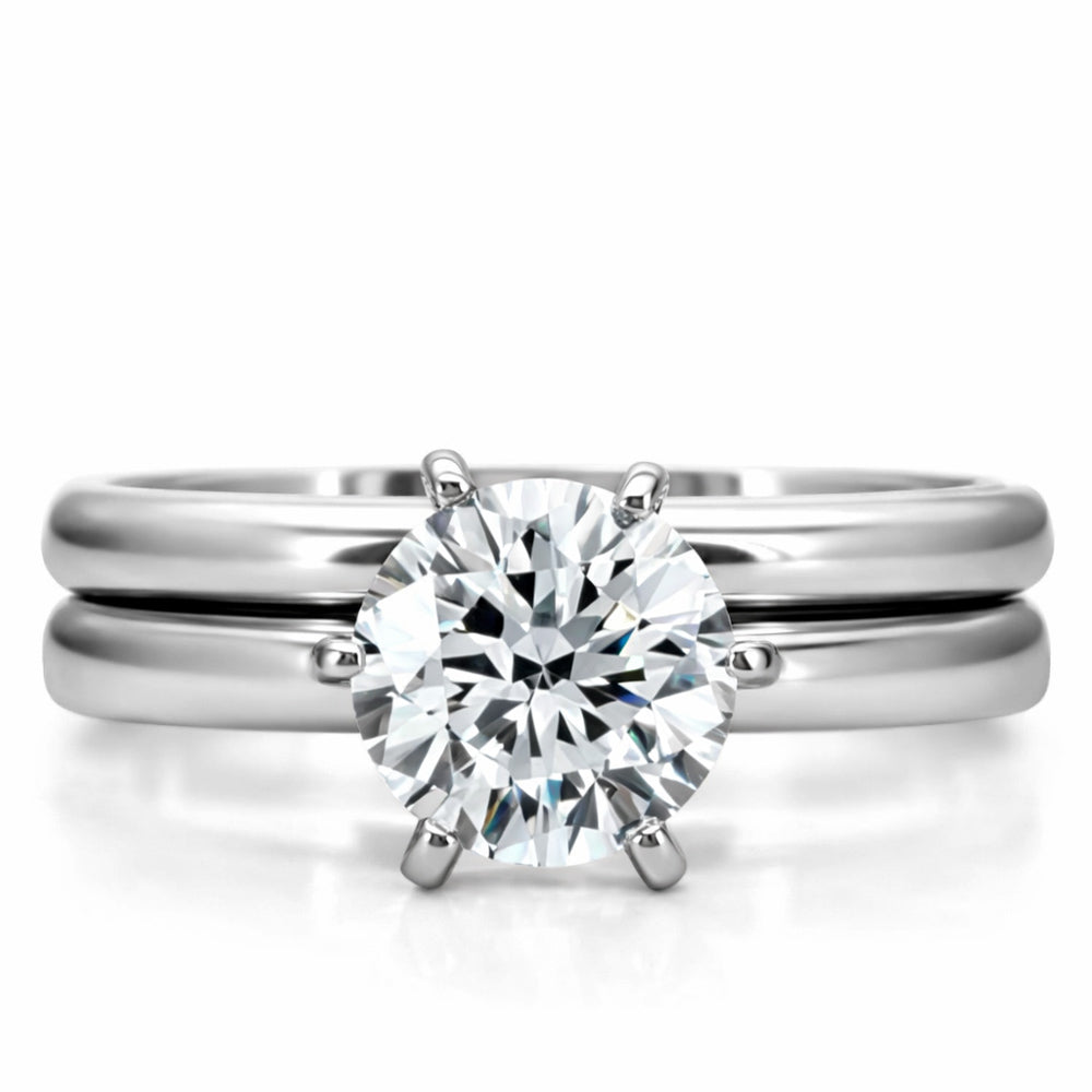 TK097 - High polished (no plating) Stainless Steel Ring with AAA Grade CZ  in Clear-2